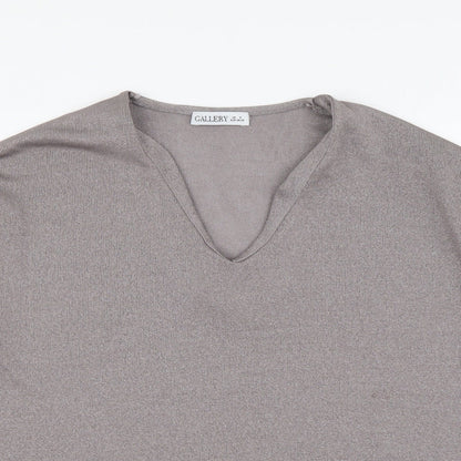 Womens UK Size S Gallery Grey Basic T-Shirt
