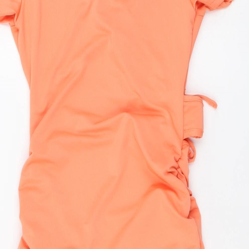 SheIn Womens Pink Polyester Mini Size S Collared Drawstring