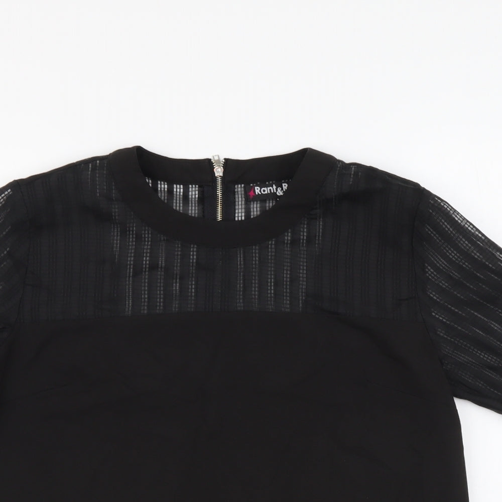 Womens UK Size 10 Rant & Rave Black Basic Blouse