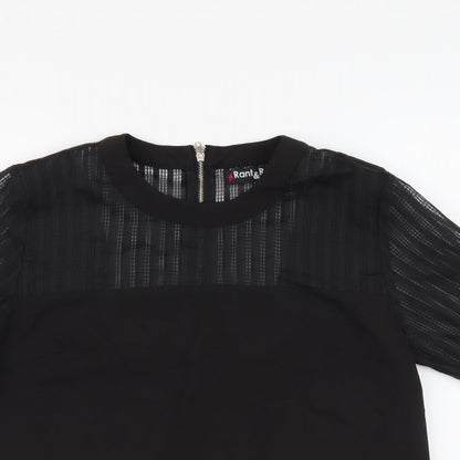 Womens UK Size 10 Rant & Rave Black Basic Blouse