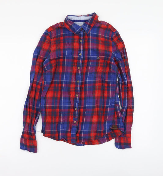 Womens UK Size S H&M Blue Basic Button-Up