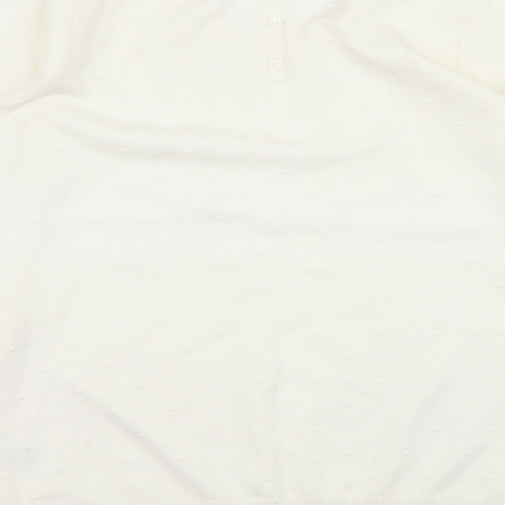 SheIn Womens Ivory Round Neck Viscose Pullover Jumper Size S