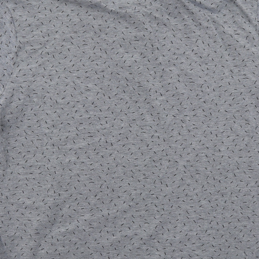 RESERVED Mens Grey Geometric Cotton Polo Size 2XL Collared Button