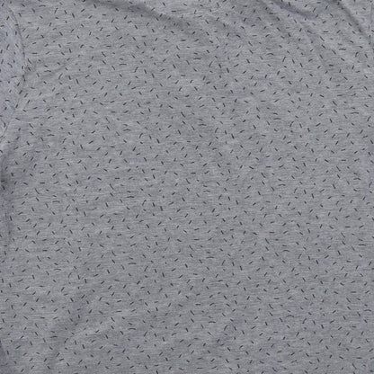 RESERVED Mens Grey Geometric Cotton Polo Size 2XL Collared Button