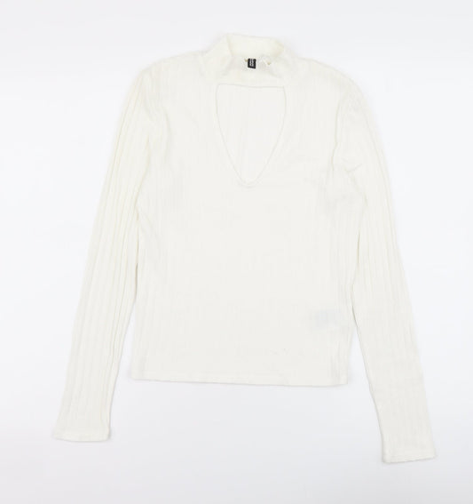 Womens UK Size S H&M Ivory Basic Blouse
