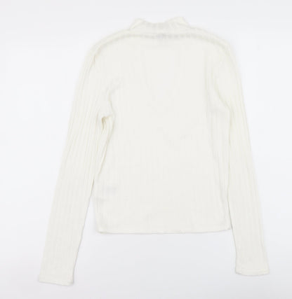 Womens UK Size S H&M Ivory Basic Blouse