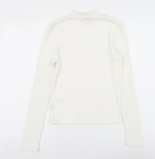 Womens UK Size S H&M Ivory Basic Blouse