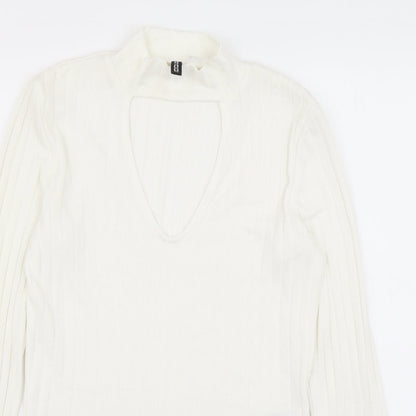 Womens UK Size S H&M Ivory Basic Blouse
