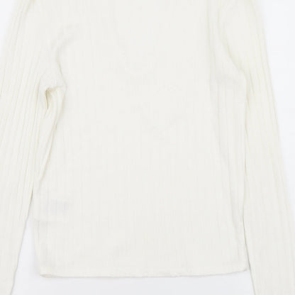 Womens UK Size S H&M Ivory Basic Blouse
