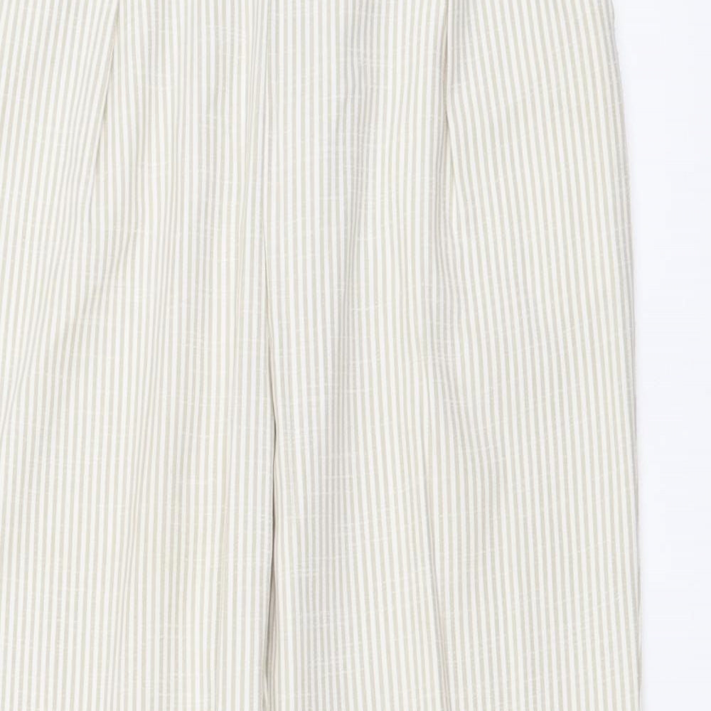 Womens UK Size S Stradivarius Regular Fit Chino Beige Trousers