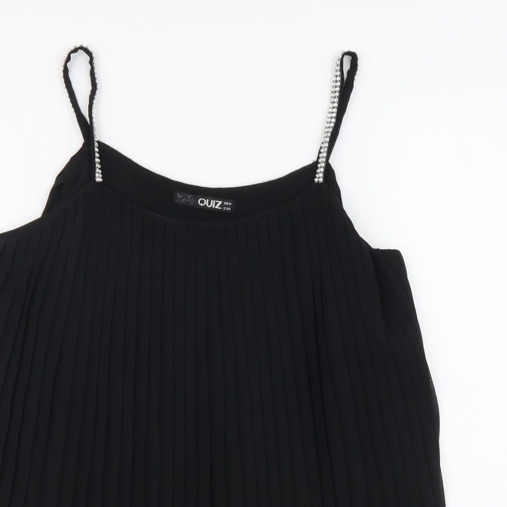 Womens UK Size 6 Quiz Black Camisole Blouse
