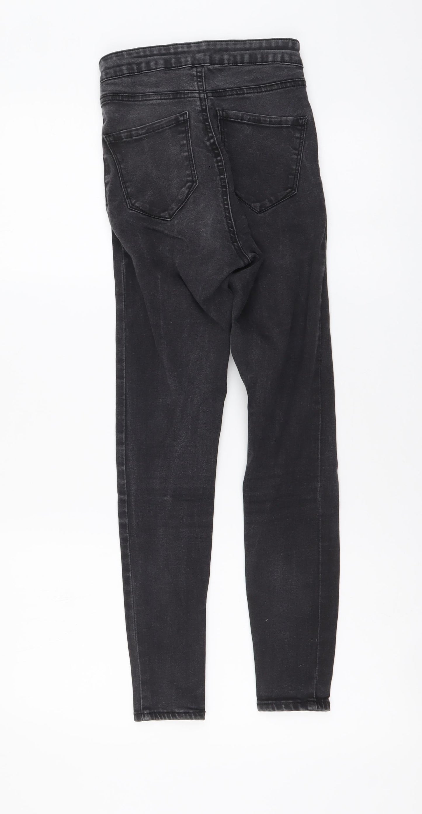 Denim & Co. Womens Grey Cotton Skinny Jeans Size 6 L25 in Regular Button