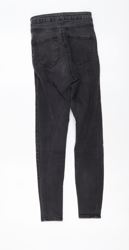 Denim & Co. Womens Grey Cotton Skinny Jeans Size 6 L25 in Regular Button