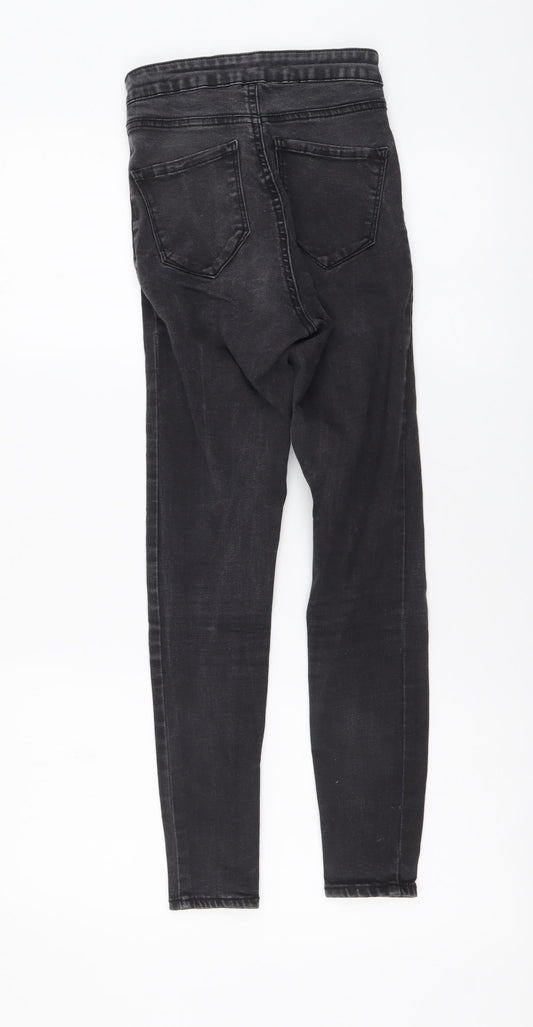 Denim & Co. Womens Grey Cotton Skinny Jeans Size 6 L25 in Regular Button