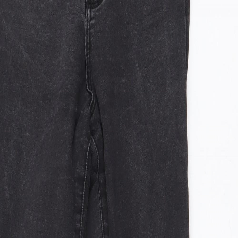 Denim & Co. Womens Grey Cotton Skinny Jeans Size 6 L25 in Regular Button