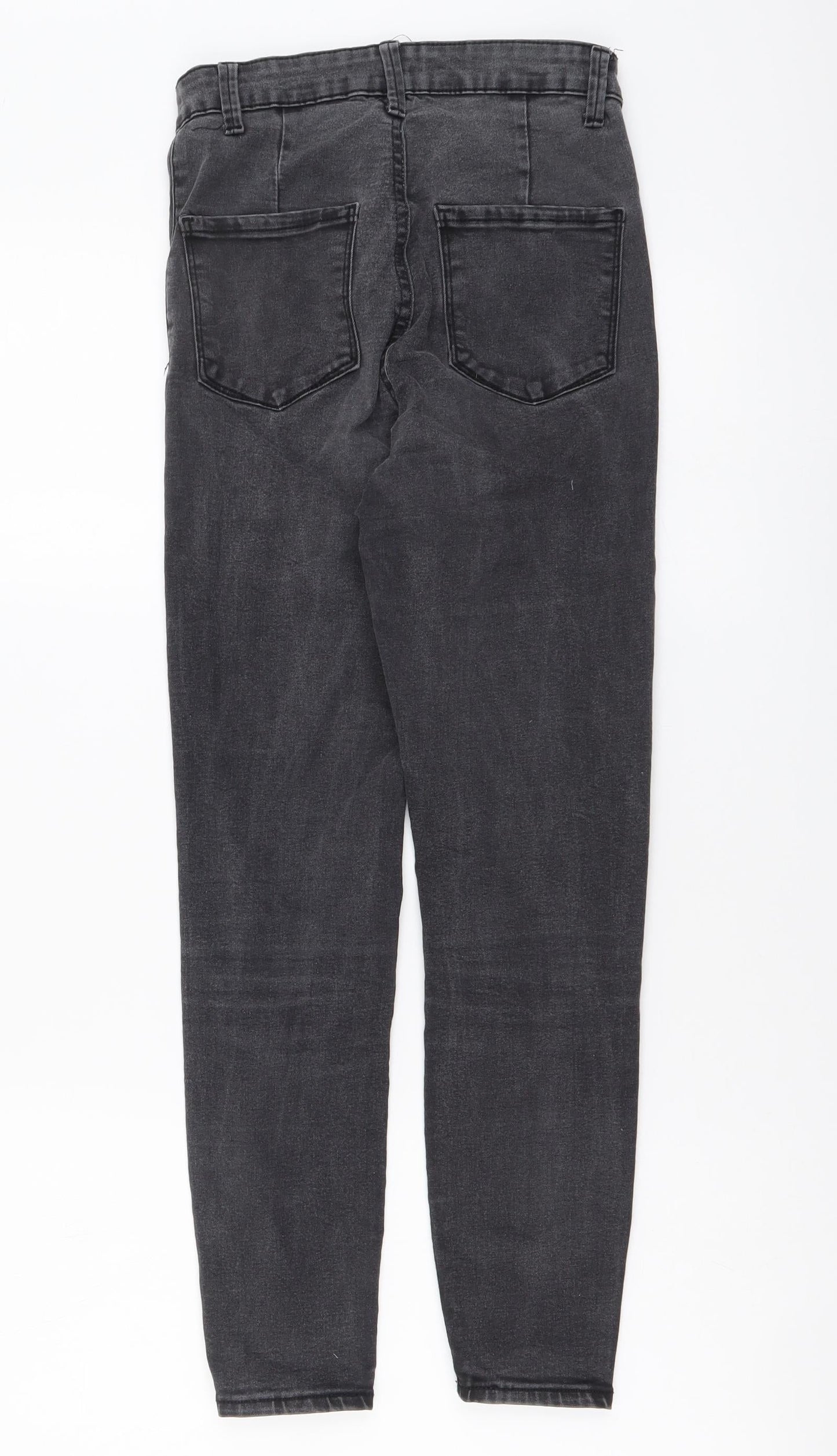 Denim & Co. Womens Grey Cotton Skinny Jeans Size 8 L25 in Regular Button