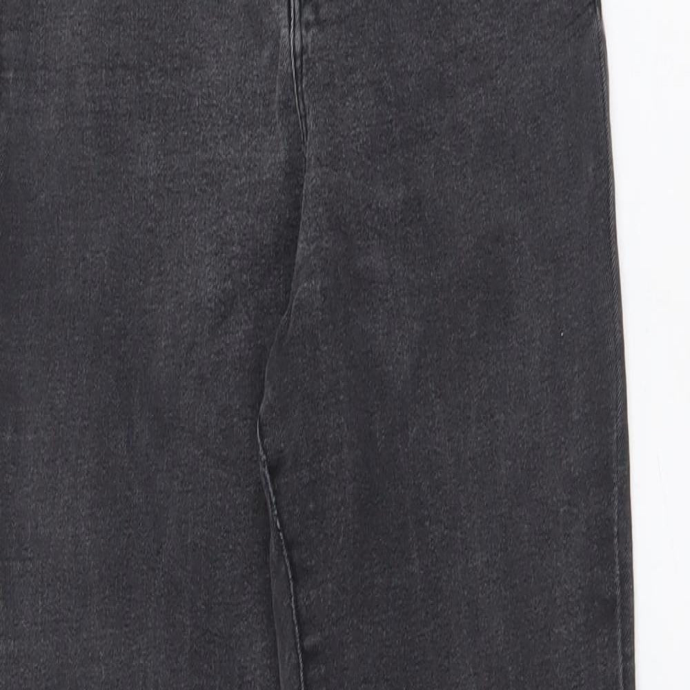 Denim & Co. Womens Grey Cotton Skinny Jeans Size 8 L25 in Regular Button