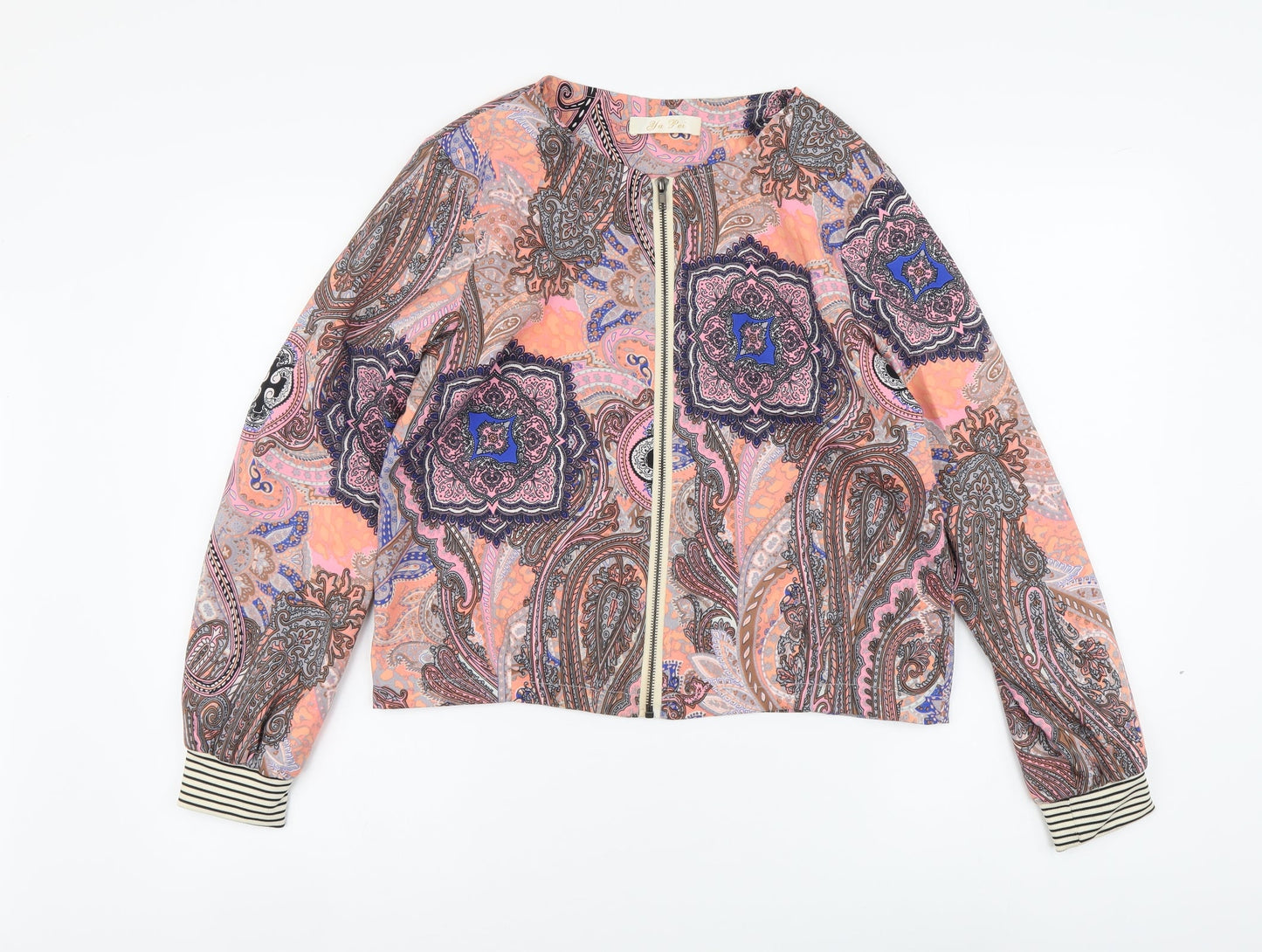 Ya Pei Womens Multicoloured Paisley Polyester Full Zip Hoodie Size S Zip