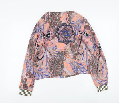 Ya Pei Womens Multicoloured Paisley Polyester Full Zip Hoodie Size S Zip