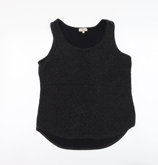Papaya Womens Black Nylon Basic Tank Size 14 Round Neck