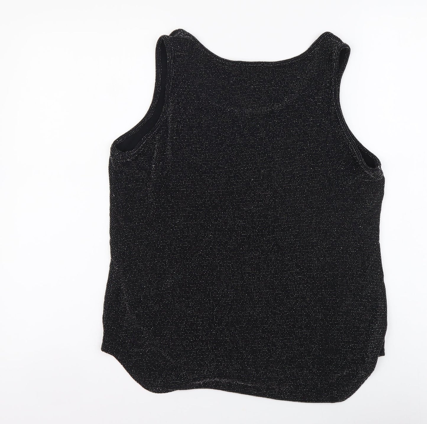 Papaya Womens Black Nylon Basic Tank Size 14 Round Neck