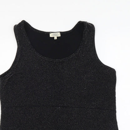 Papaya Womens Black Nylon Basic Tank Size 14 Round Neck