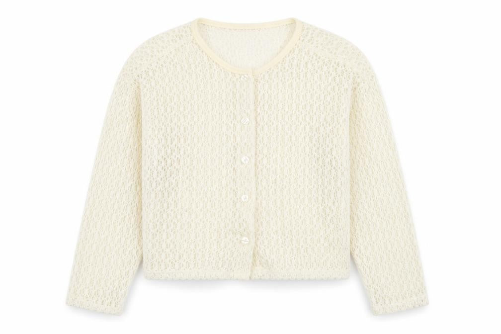 Two Wild Womens Ivory Cotton Basic Button-Up Size M Round Neck