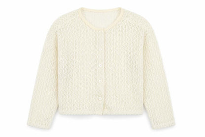 Two Wild Womens Ivory Cotton Basic Button-Up Size M Round Neck