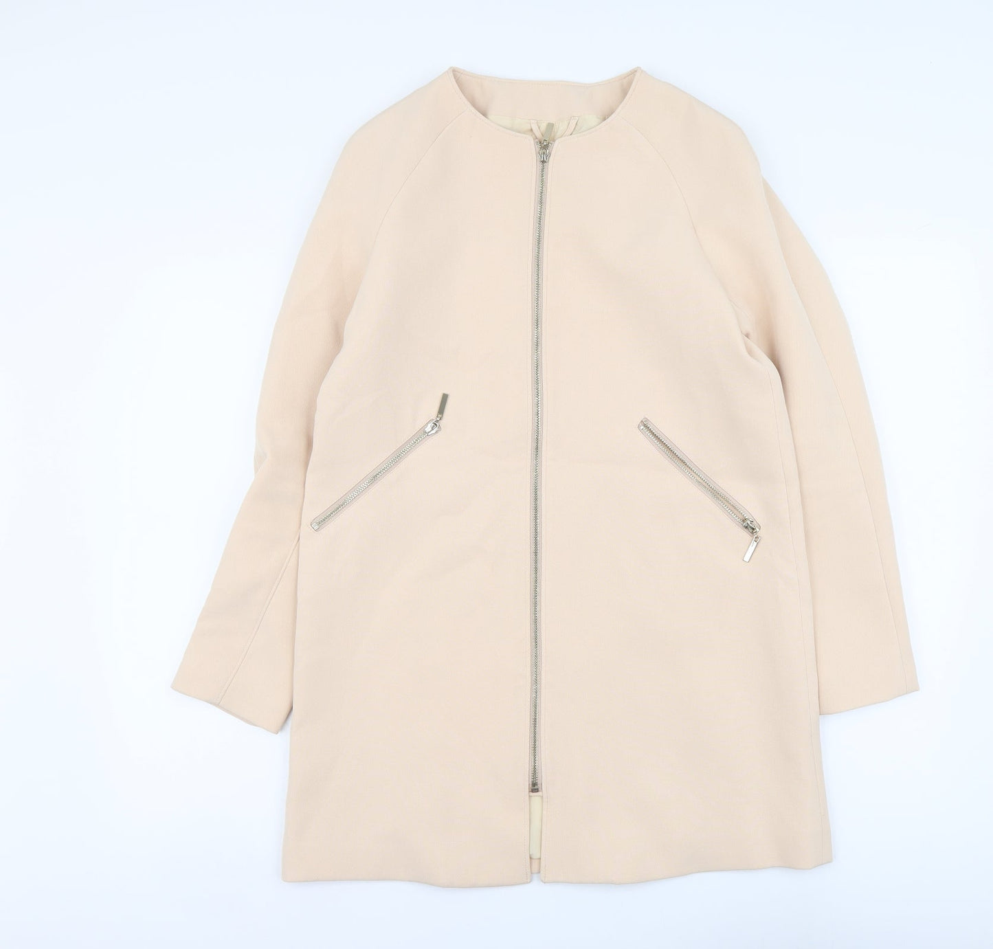 H&M Womens Beige Jacket Coat Size S Zip