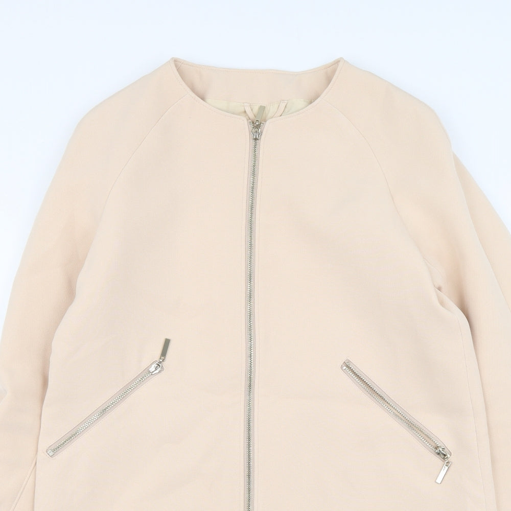 H&M Womens Beige Jacket Coat Size S Zip