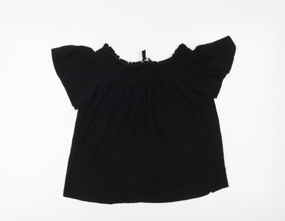 Womens UK Size 8 New Look Black Basic Blouse