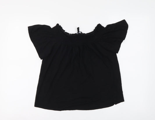 Womens UK Size 8 New Look Black Basic Blouse