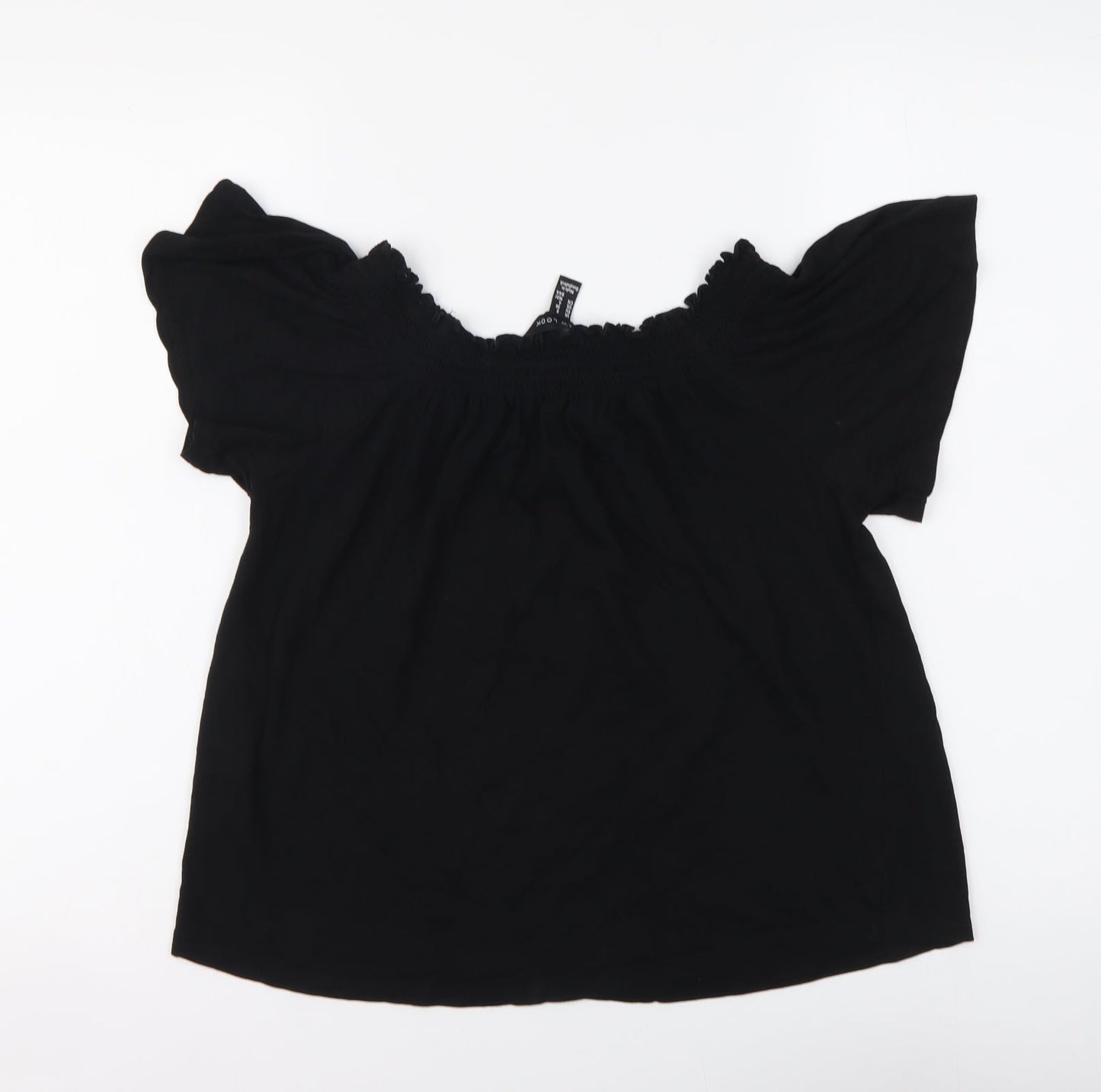 Womens UK Size 8 New Look Black Basic Blouse