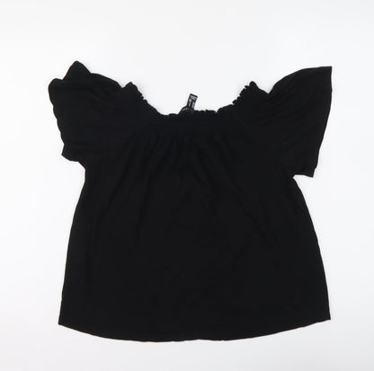 Womens UK Size 8 New Look Black Basic Blouse