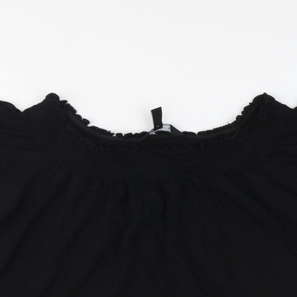 Womens UK Size 8 New Look Black Basic Blouse