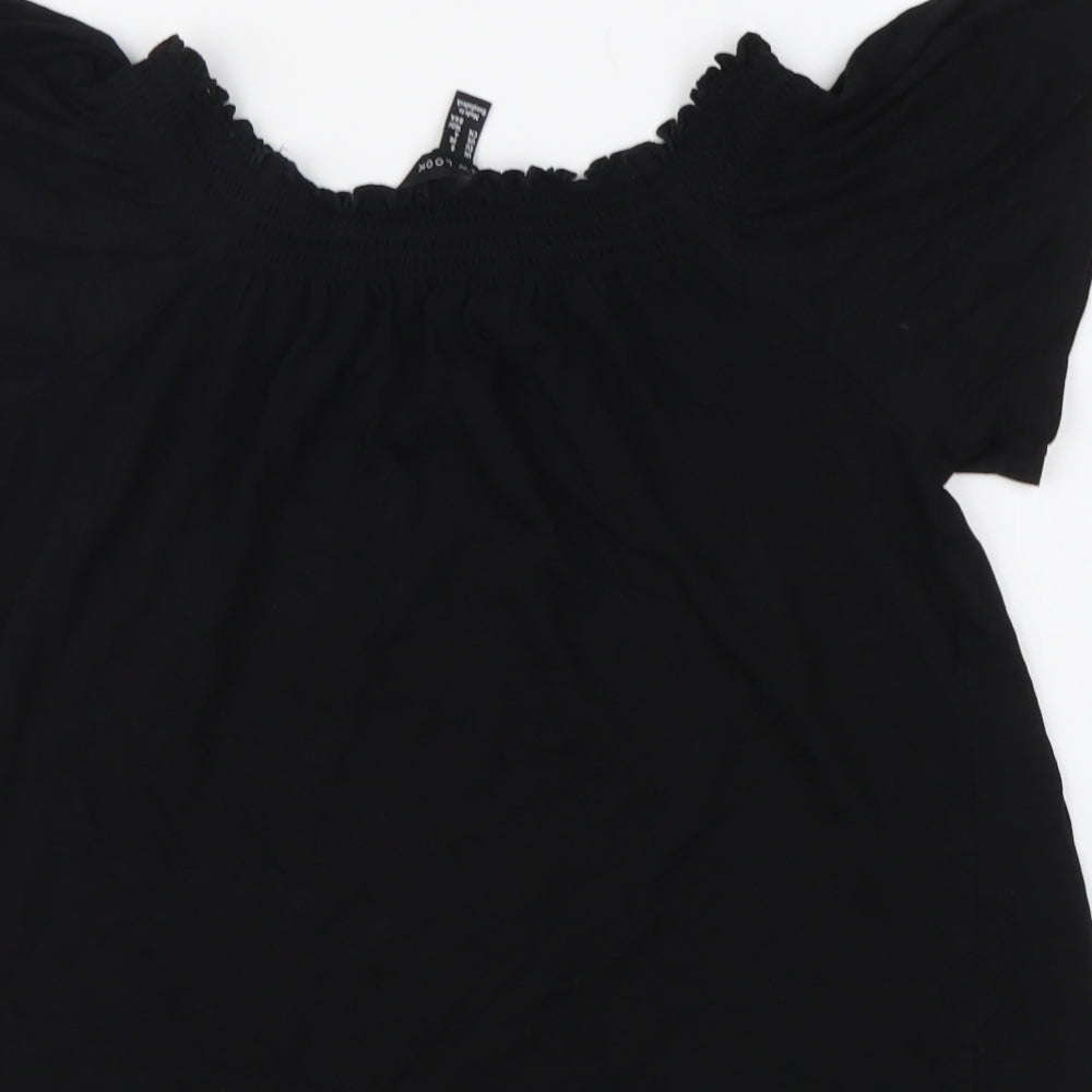 Womens UK Size 8 New Look Black Basic Blouse