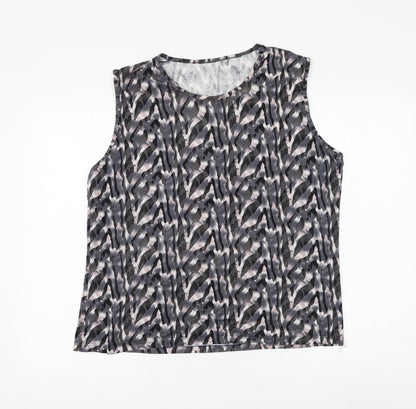 Womens UK Size L Preworn Grey Basic Blouse