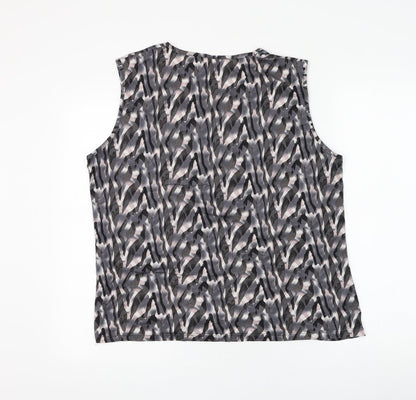 Womens UK Size L Preworn Grey Basic Blouse