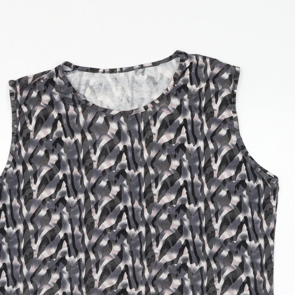 Womens UK Size L Preworn Grey Basic Blouse