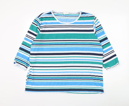 Womens UK Size XL Anne De Lancay Multicoloured Basic T-Shirt