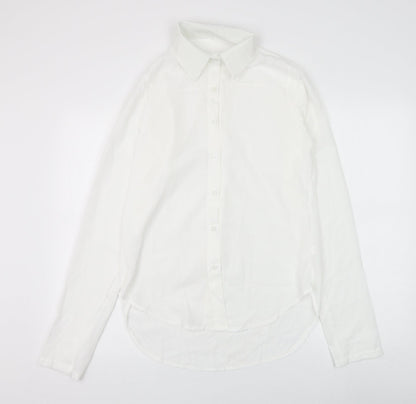 Womens UK Size L Preworn White Basic Button-Up