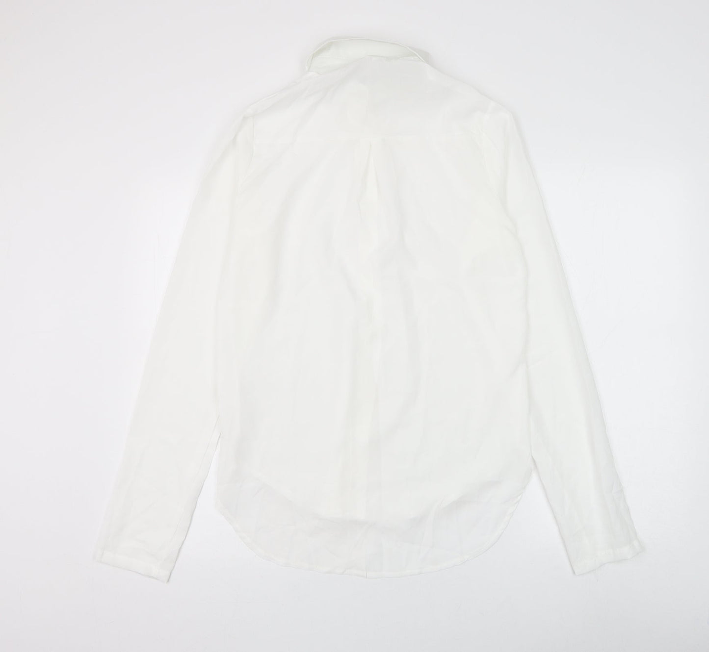 Womens UK Size L Preworn White Basic Button-Up