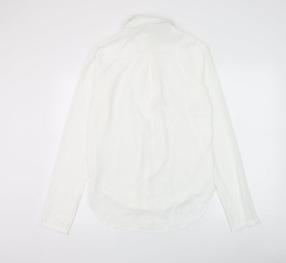 Womens UK Size L Preworn White Basic Button-Up