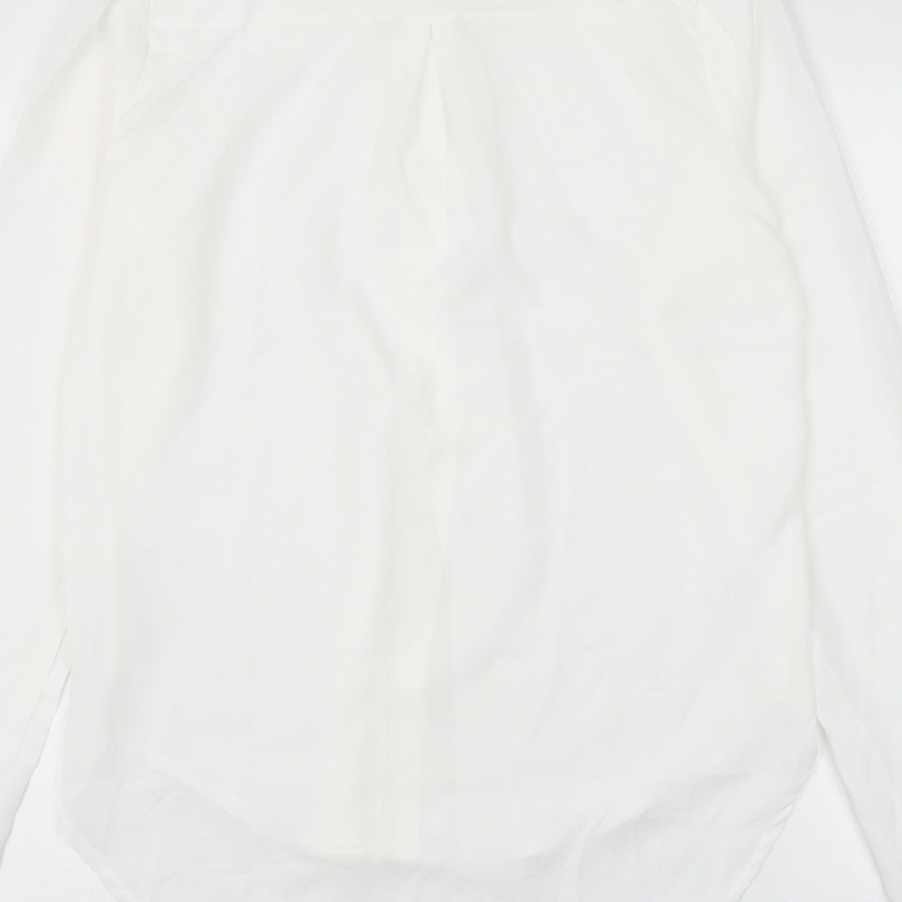 Womens UK Size L Preworn White Basic Button-Up