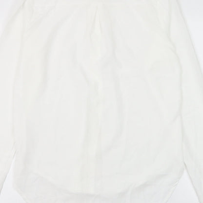 Womens UK Size L Preworn White Basic Button-Up