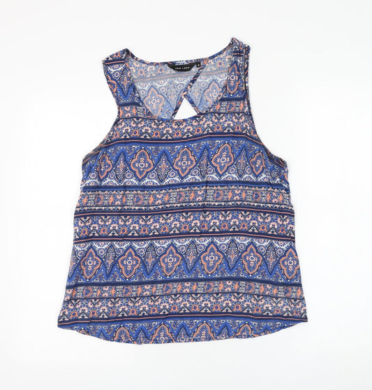 Womens UK Size 12 New Look Blue Basic Blouse