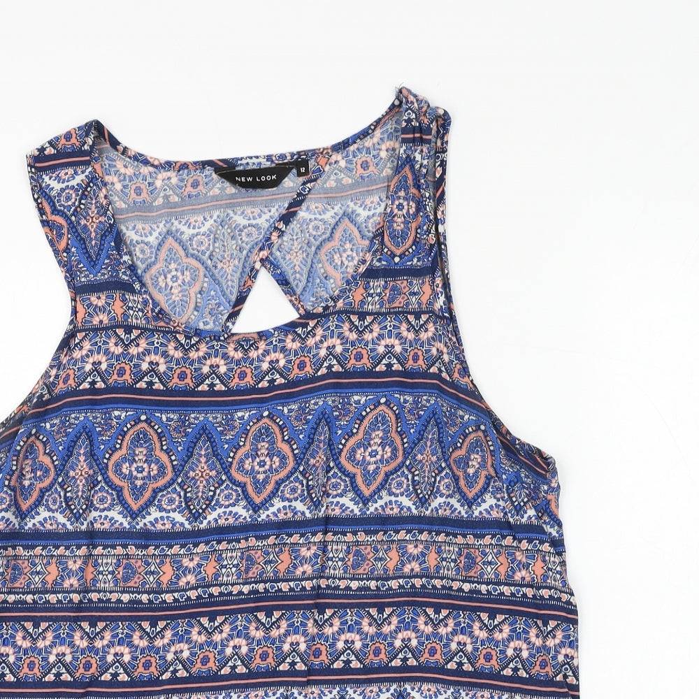 Womens UK Size 12 New Look Blue Basic Blouse