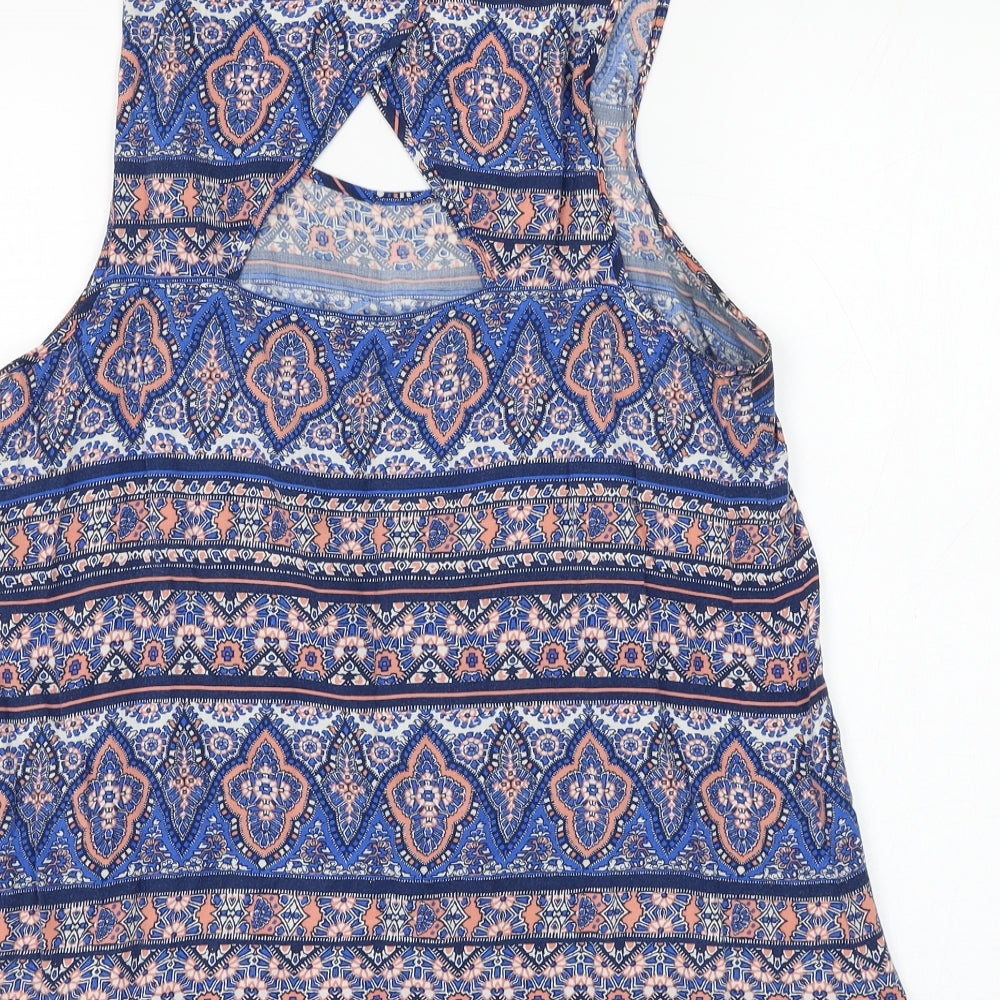 Womens UK Size 12 New Look Blue Basic Blouse