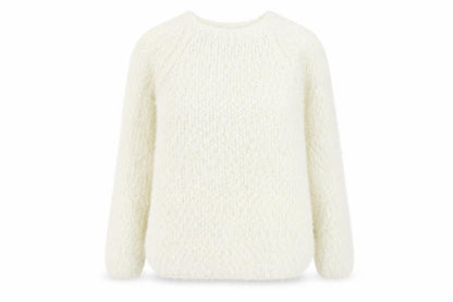 Fanrons Womens White Round Neck Polyester Pullover Jumper Size L