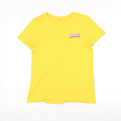 Womens UK Size S Only Yellow Basic T-Shirt